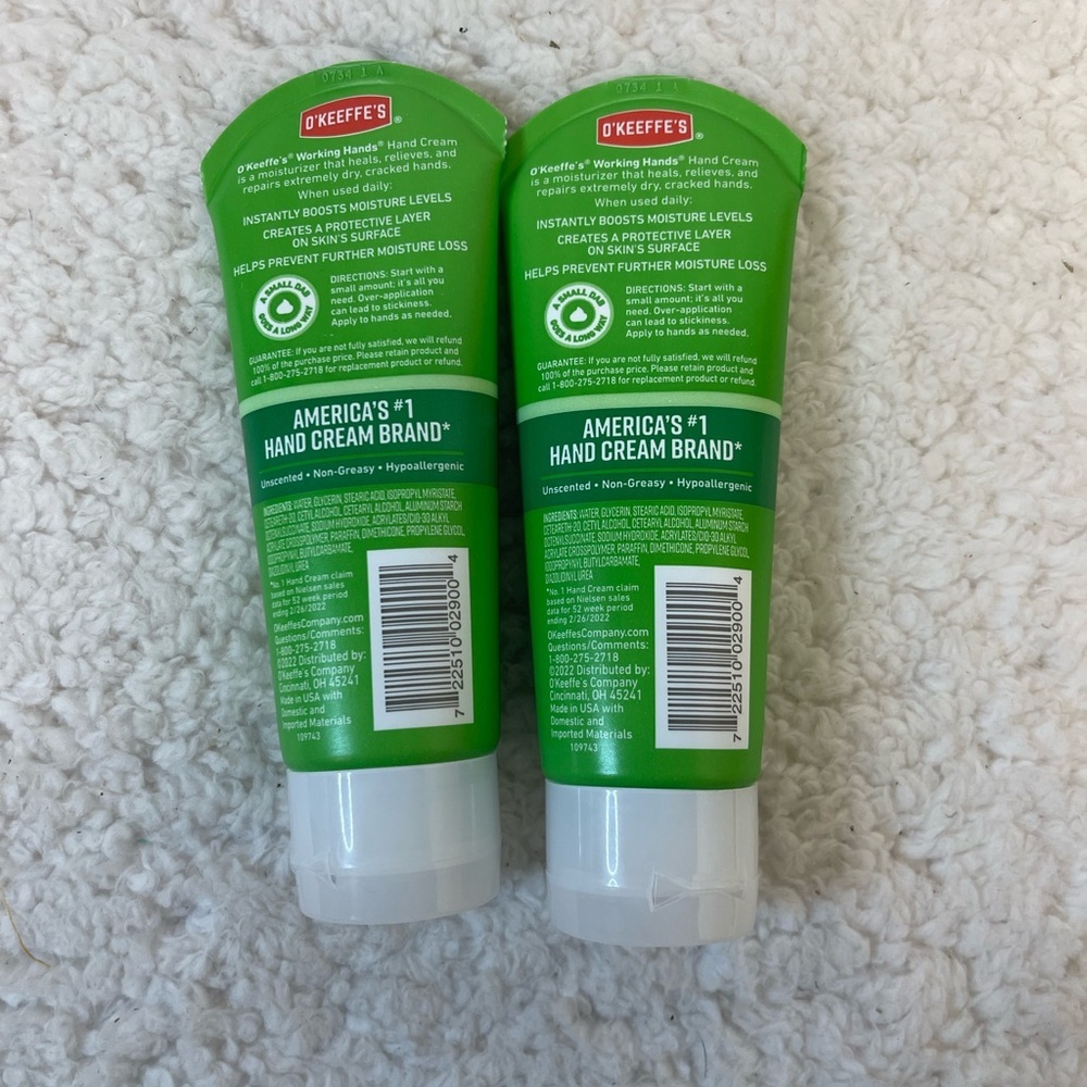 O'Keeffe's Working Hands No Scent Hand Cream 2PK x 3oz - Picture 3 of 3